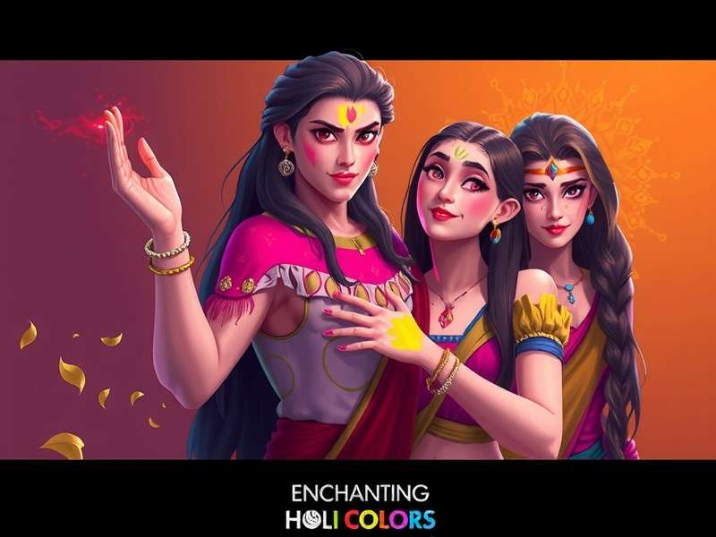 Traditional Indian characters in the game Enchanting Holi Colors characters